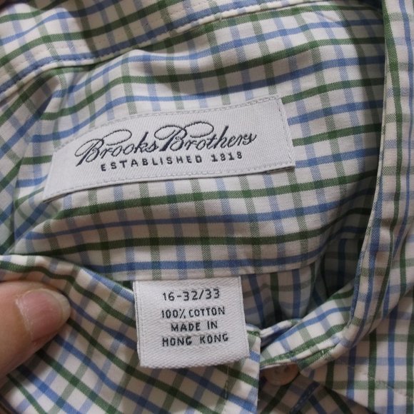 Brooks Brothers Check Plaid Dress Shirt 16/ 32-33 - Picture 4 of 4
